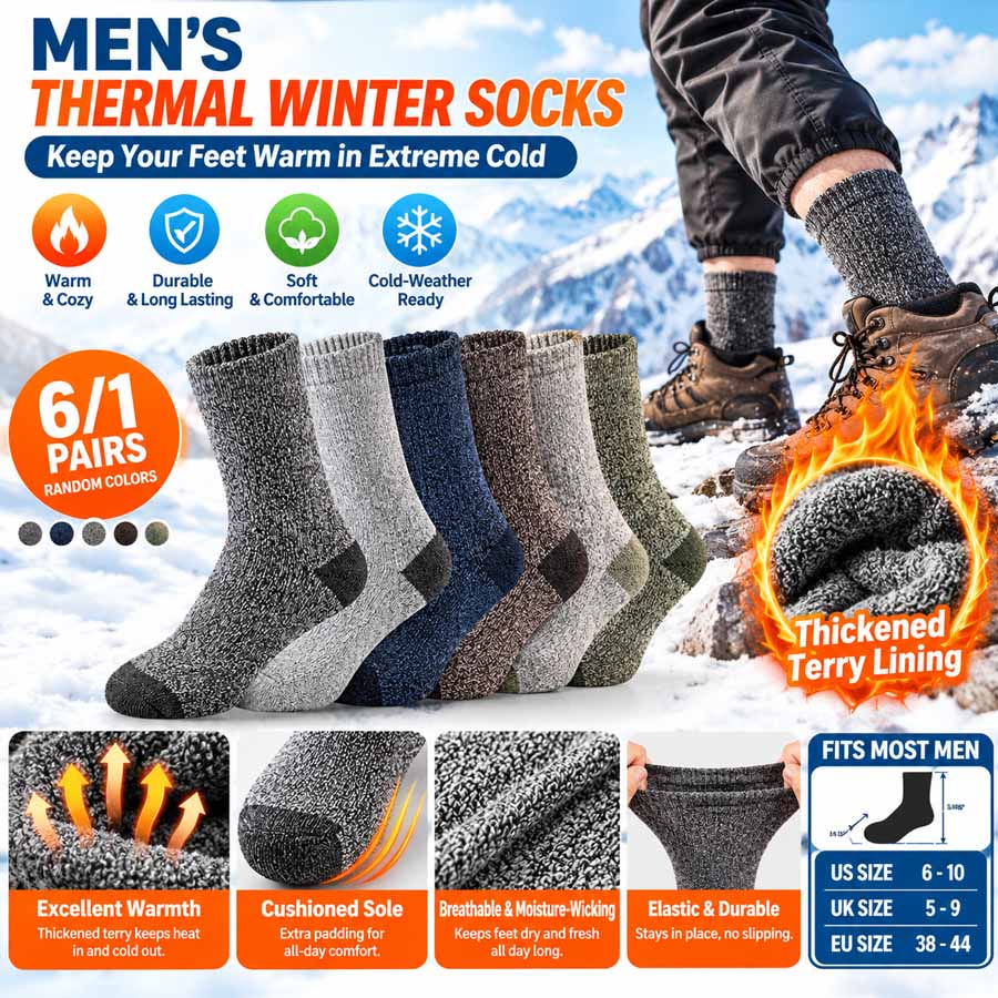 사이클링, 낚시, 등산용 겨울 양말 1/6켤레, 남성용 - Fishing Socks 리뷰 및 가격
