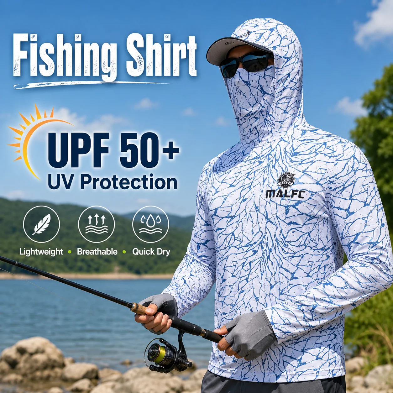 남성용 UPF 50+ 자외선 차단 기능성 후드형 얼굴  - Fishing Mask Sun Protection 리뷰 및 가격