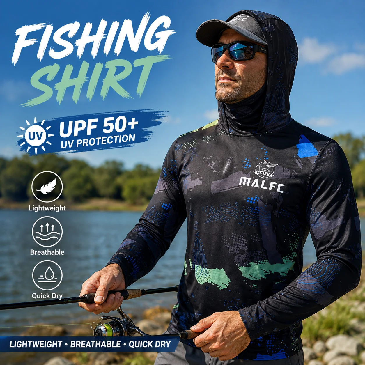 남성용 UPF 50+ 자외선 차단 기능성 후드형 얼굴  - Fishing Mask Sun Protection 리뷰 및 가격