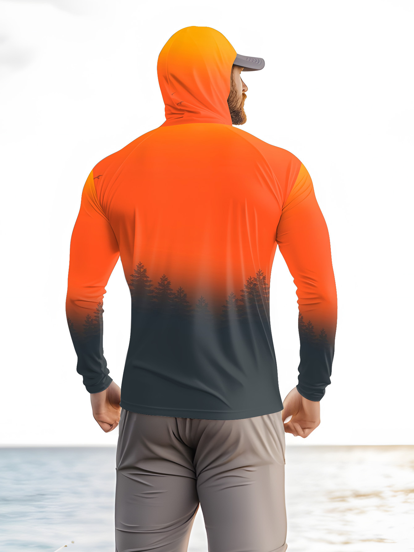 남성용 그라데이션 포레스트 프린트 자외선 차단 낚시 후 - Fishing Hoodie 리뷰 및 가격