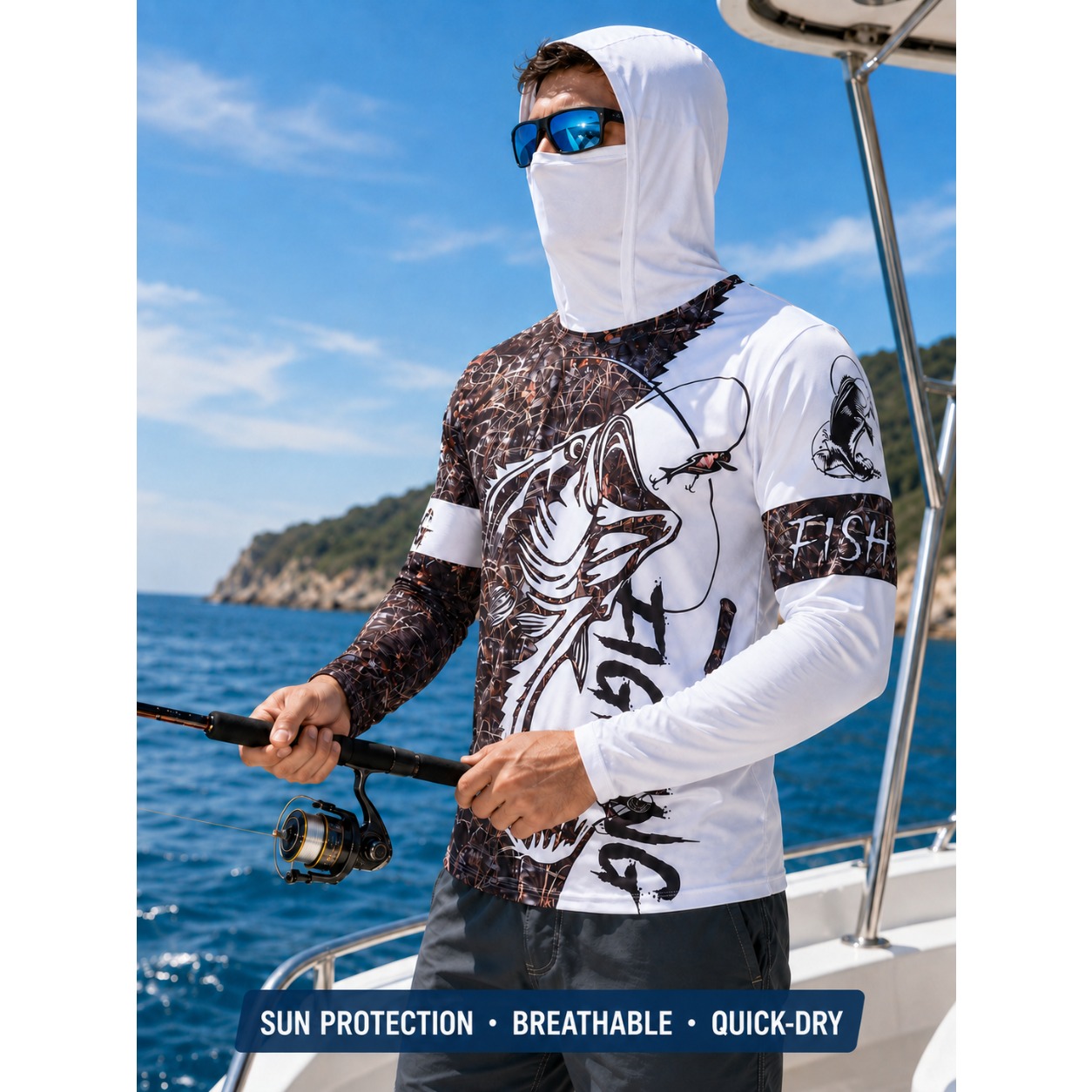 MALFC 1PC 남성용 후드 낚시 셔츠 긴팔 낚시 티 - Fishing Shirt Uv Protection 리뷰 및 가격