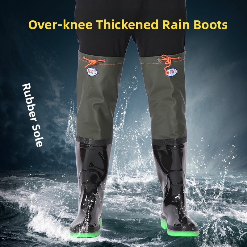 두꺼운 오버니 레인부츠 남성용 하이튜브 웨이딩 슈즈 낚 - Fishing Pants Waterproof 리뷰 및 가격