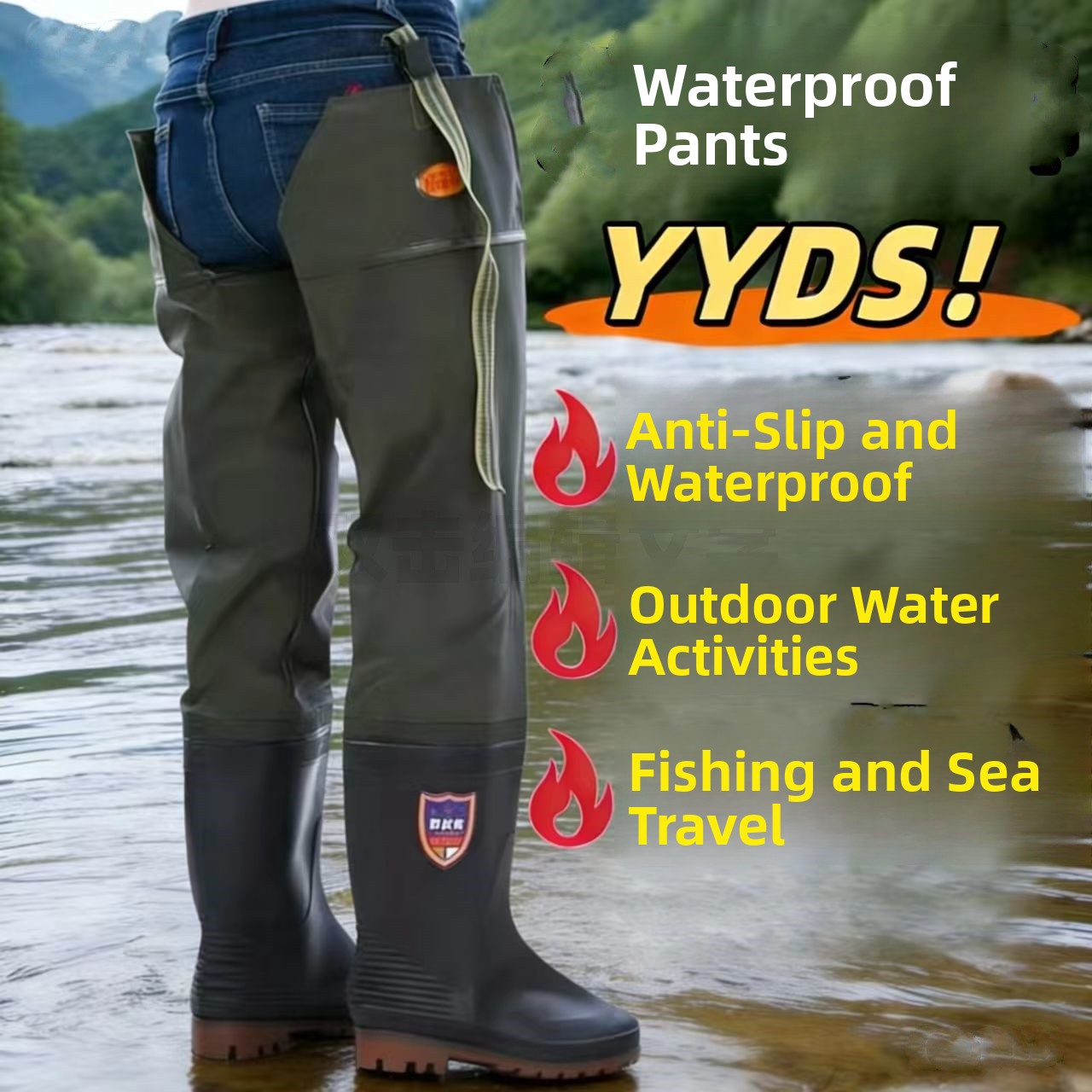 두꺼운 오버니 레인부츠 남성용 하이튜브 웨이딩 슈즈 낚 - Fishing Pants Waterproof 리뷰 및 가격