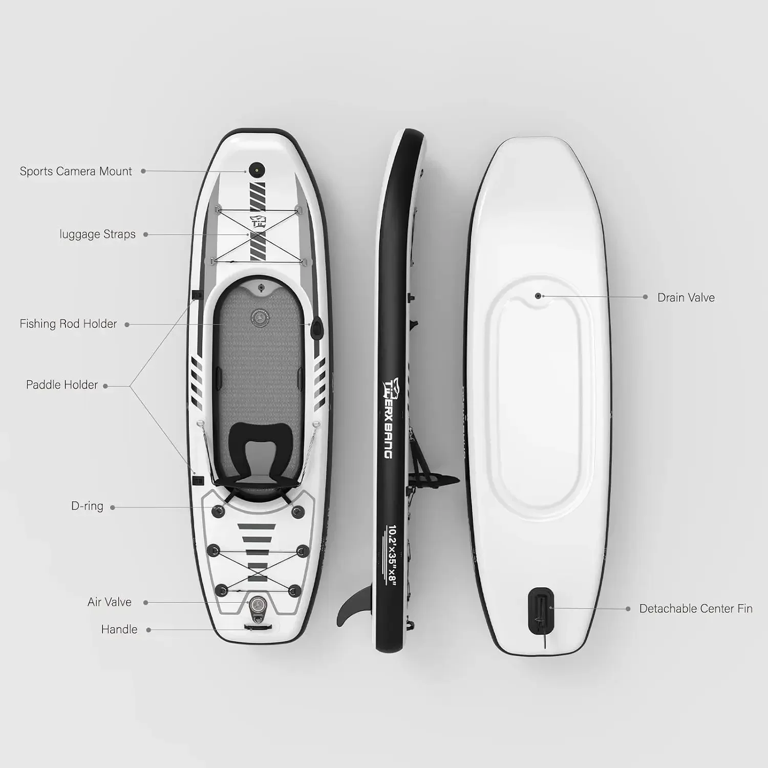 TIGERXBANG 10.2'x35''x8'' 크기의  - Fishing Backpack 리뷰 및 가격