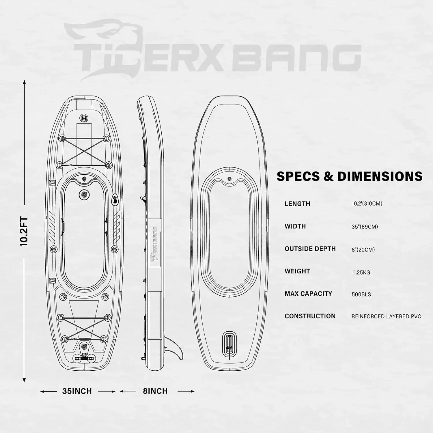 TIGERXBANG 10.2'x35''x8'' 크기의  - Fishing Backpack 리뷰 및 가격