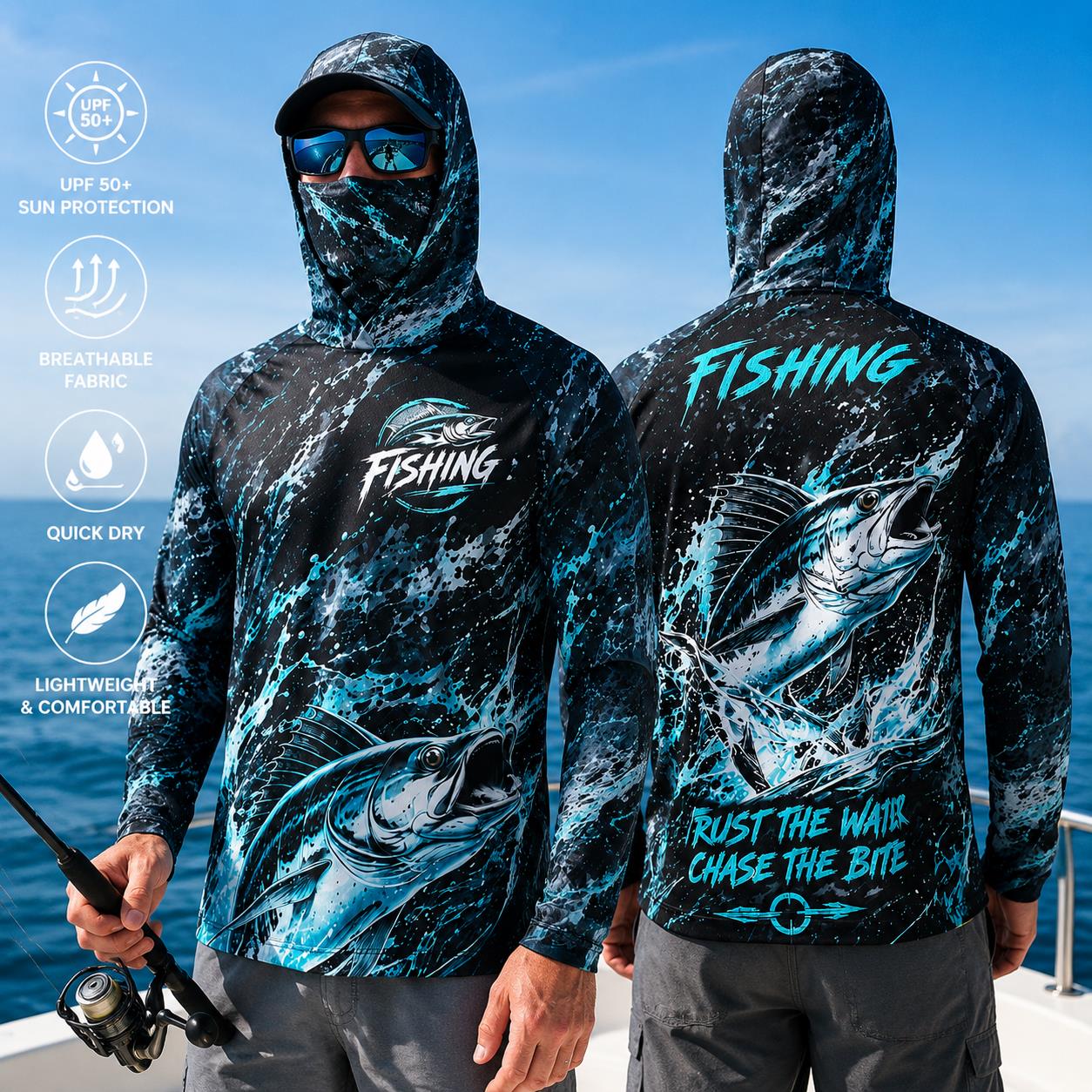 빠른 건조 통기성 남성 낚시 후드티 그라데이션 배스 프 - Fishing Hoodie 리뷰 및 가격