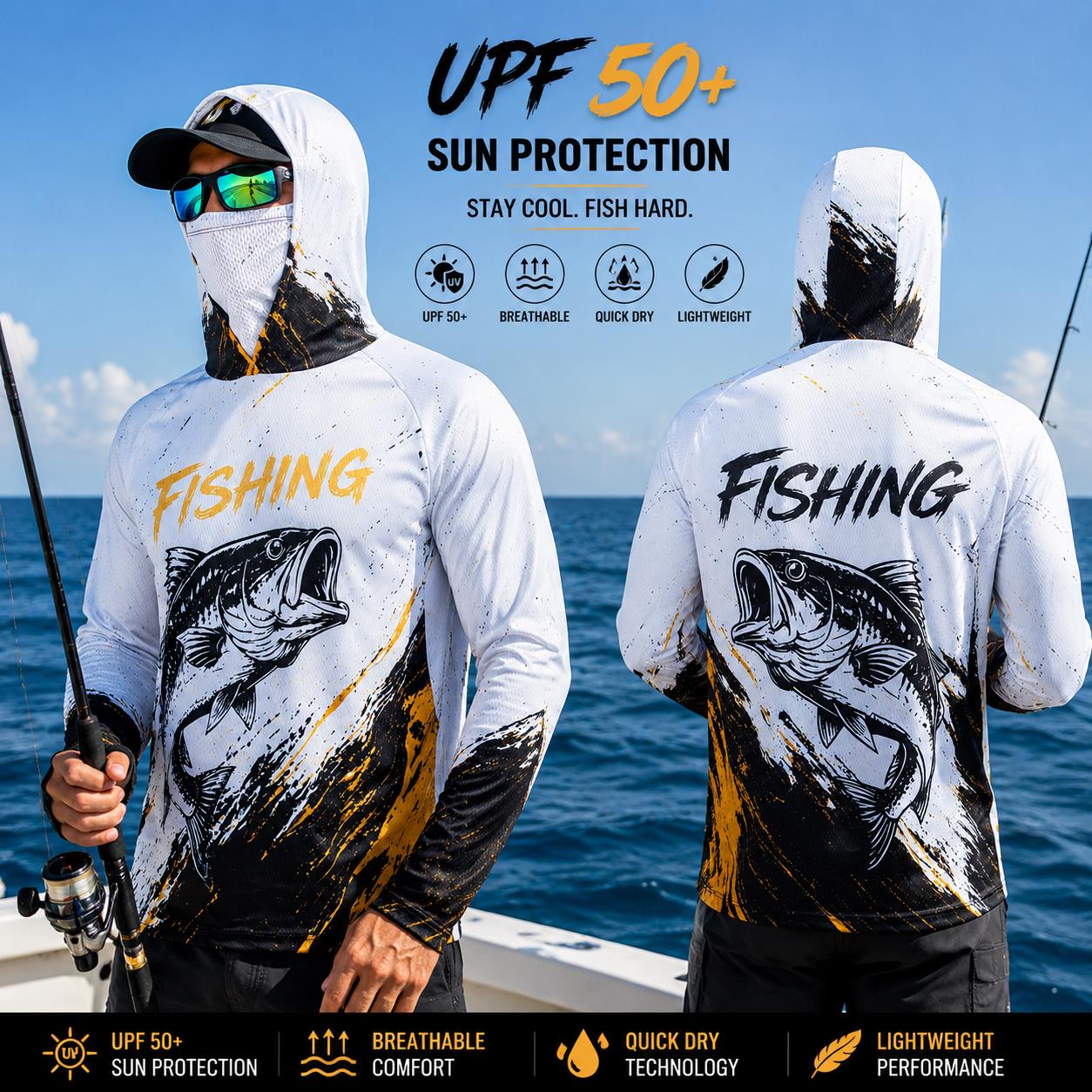 빠른 건조 통기성 남성 낚시 후드티 그라데이션 배스 프 - Fishing Hoodie 리뷰 및 가격