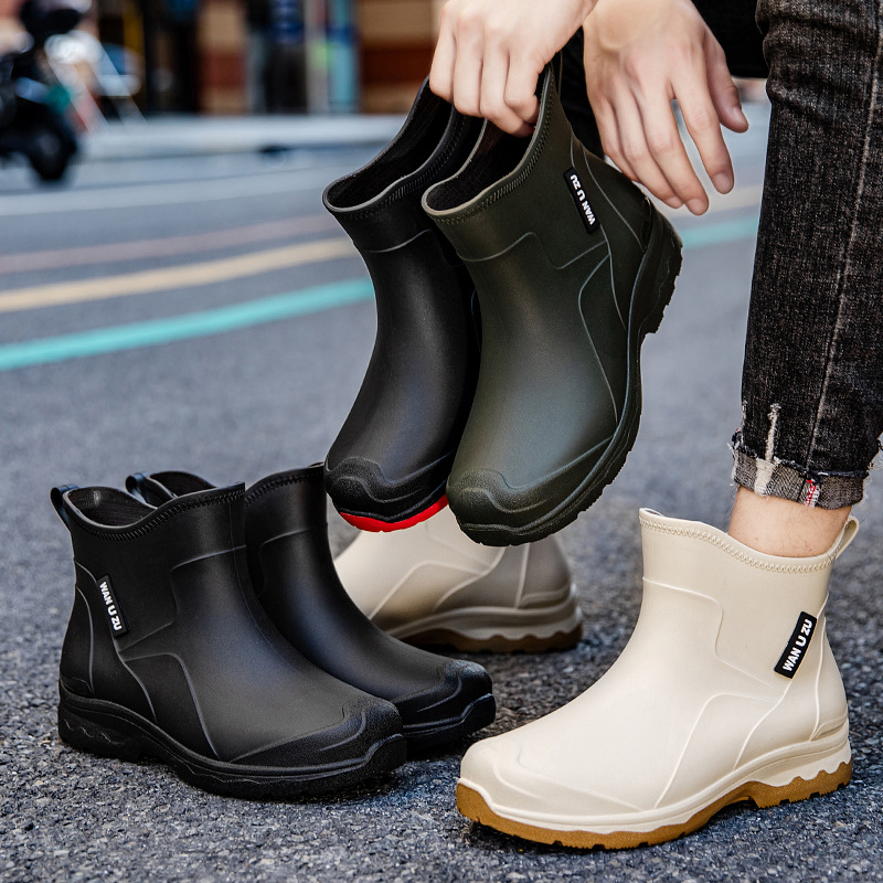 남성용 새 레인부츠 숏 튜브 패셔너블 PVC 고무 신발 - Fishing Boots 리뷰 및 가격