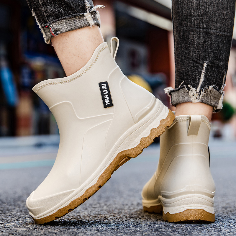 남성용 새 레인부츠 숏 튜브 패셔너블 PVC 고무 신발 - Fishing Boots 리뷰 및 가격