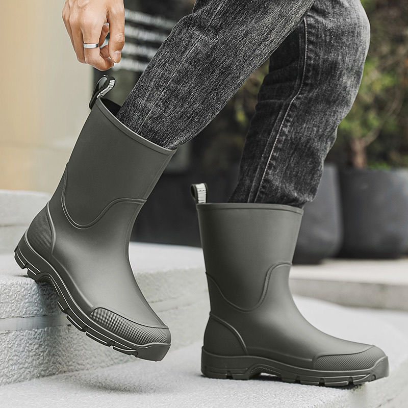 유니섹스 레인부츠 패션 중간 길이 고무 장화 야외 낚시 - Fishing Boots 리뷰 및 가격