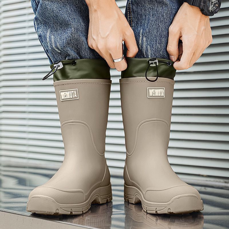 유니섹스 레인부츠 패션 중간 길이 고무 장화 야외 낚시 - Fishing Boots 리뷰 및 가격