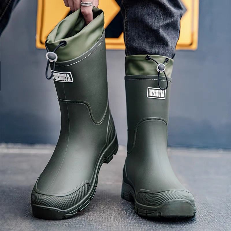 유니섹스 레인부츠 패션 중간 길이 고무 장화 야외 낚시 - Fishing Boots 리뷰 및 가격